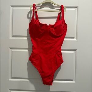 Cupshe Red One Piece Swimsuit with Sweetheart Neckline